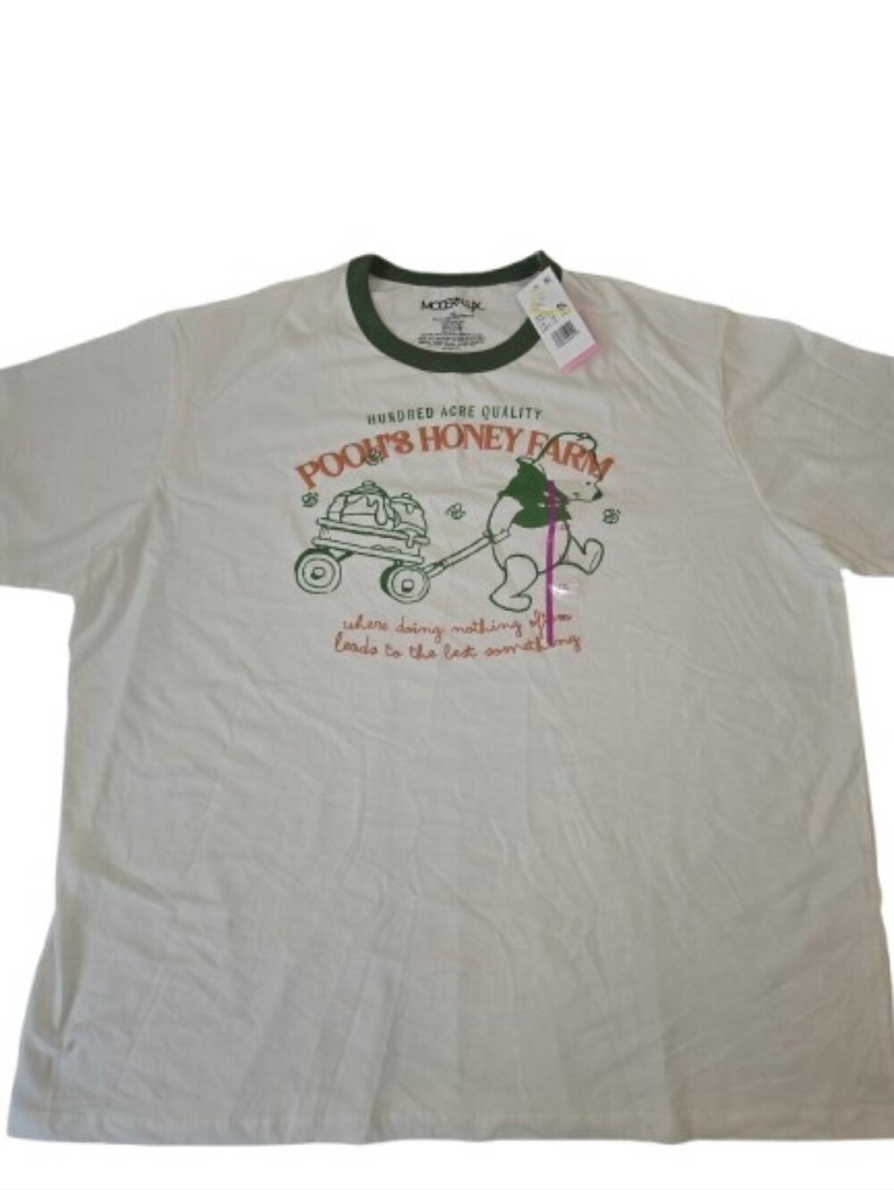 NWT Pooh's Honey Farm Graphic Tee Cream with Green Trim Size XXL